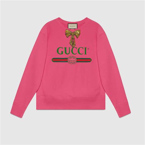 gucci logo sweatshirt with bow|gucci logo hoodie.